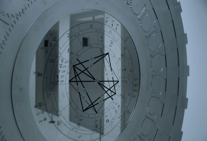 a close up of a clock on a wall